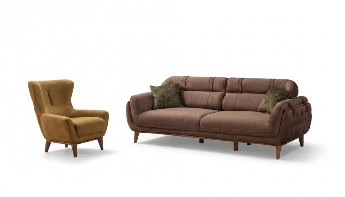 Stilvoll Wunnzëmmer Polstersëtzer Designer Canapéën 3+1 Set