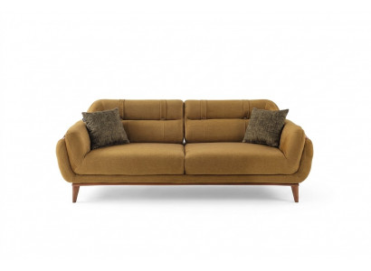Braune Polstersofa Textilcouch Wunnzëmmer Sëtz Exklusiver Dräisëtzer