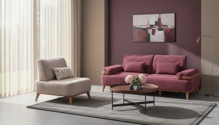 Zweefaarweg Wunnzëmmer Sofagarnitur Designer Miwwelen 3-Sëtzer Edel Fauteuil