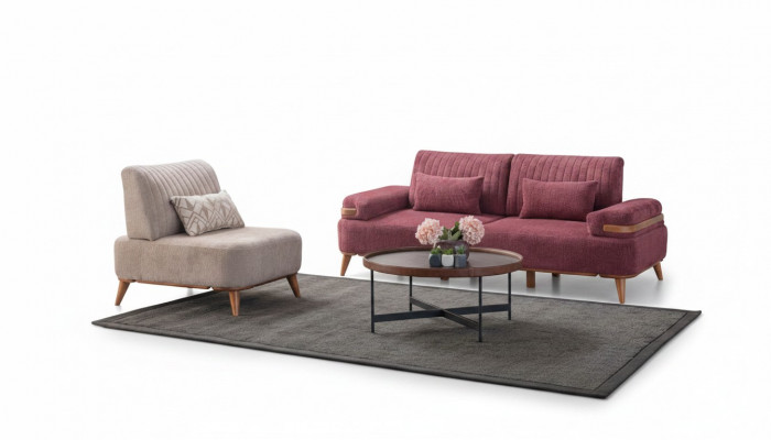 Zweefaarweg Wunnzëmmer Sofagarnitur Designer Miwwelen 3-Sëtzer Edel Fauteuil