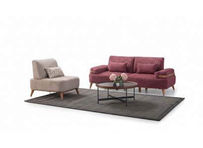 Zweefaarweg Wunnzëmmer Sofagarnitur Designer Miwwelen 3-Sëtzer Edel Fauteuil