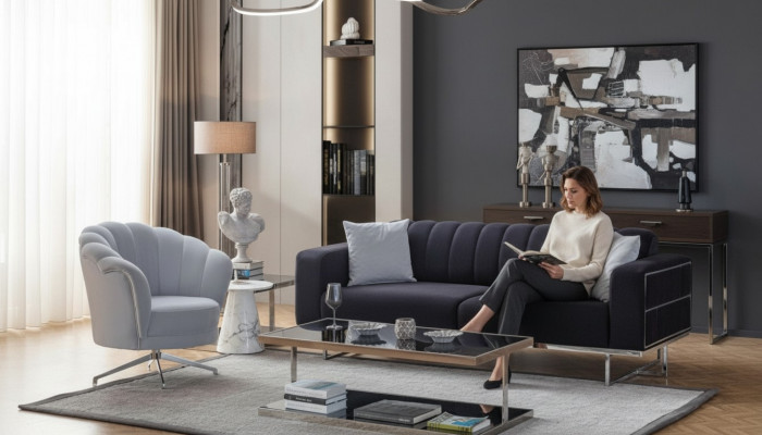 Sëtzgruppe Modern Textil Canapéë Designer Dräisëtzer Polstersëtz
