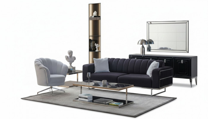 Sëtzgruppe Modern Textil Canapéë Designer Dräisëtzer Polstersëtz