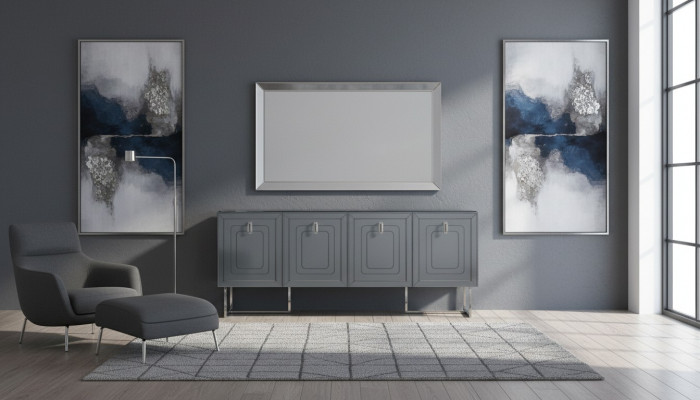 Gréng Wunnzëmmer Sideboard Luxus Holz Miwwelen 4-dieren Designer Kommode