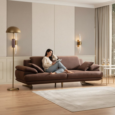 Luxuriéise dräisëtzege Designer 3-Sëtzer Wunnzëmmer Exklusiv Couches