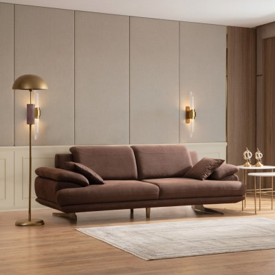 Luxuriéise dräisëtzege Designer 3-Sëtzer Wunnzëmmer Exklusiv Couches