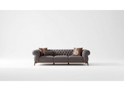 Grau Wunnzëmmer Couch Garnitur Luxus 4-Sëtzer Designer 3-Sëtzer Edelen Fauteuil