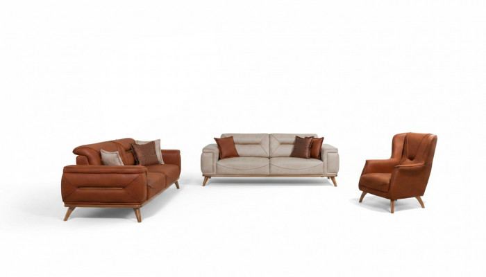 Wunnzëmmer Designer Sëtzmobilier Sofagarniture 3-Sëtzer Polstersëtz 3tlg