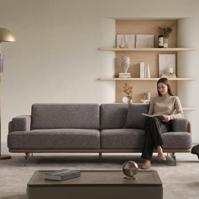 Groen dräisëtzer Luxus Wunnzëmmer Couchen Designer 3-Sëtzer Sofa