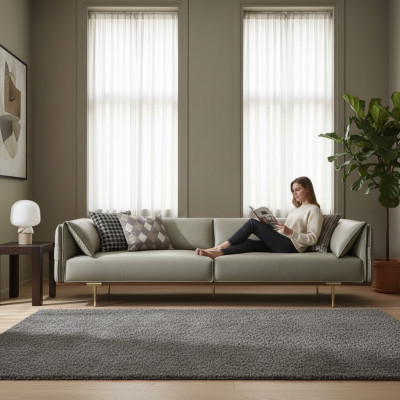 Gréng 3-Sëtzer Wunnzëmmer Lieder Canapé Designer Exklusiv Canapéen Sofas