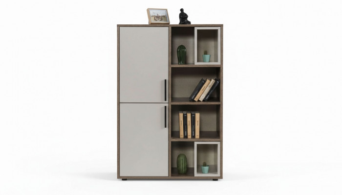 Moderne wäiss Bicherregal Kannerzëmmer Miwwelen Designer Holz Schief