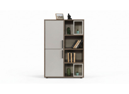 Moderne wäiss Bicherregal Kannerzëmmer Miwwelen Designer Holz Schief