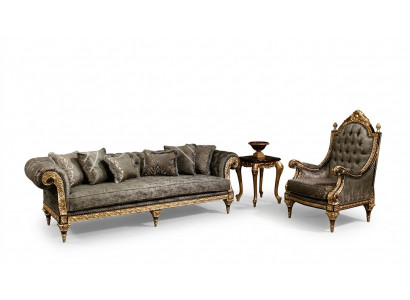 Klassesch Gro Szëschgarnitur 3+1 Sëtz Plaz Luxuriéisen Designer Dësch