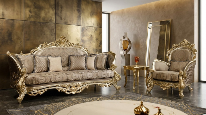 Sofagarnitur 3+1 Sëtzer + Couchtisch Sofagarnitur 3tlg Set Miwwelen Neien