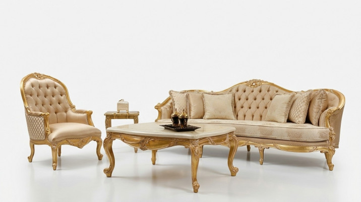 Beige Wunnzëmmer Chesterfield Sofa Garnitur Klasseschen 3-Sëtzer Sëtzgrupp