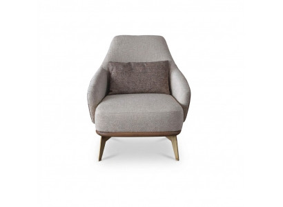 Exklusiven Sessel Wunnzëmmer Textil Eenzelsëtz Design Stilvoll Holz Féiss