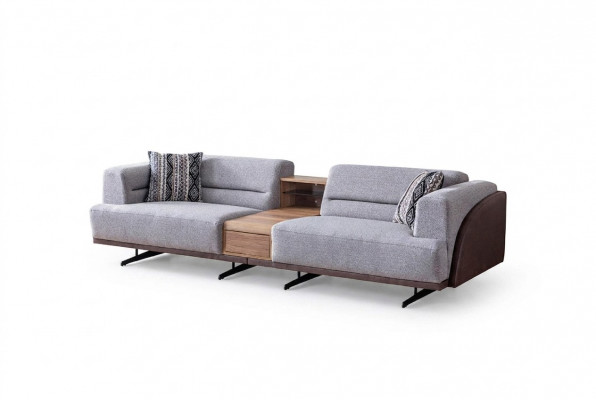 Groue Wunnzëmmer 3-Sëtzegen Luxus Drësëtzer Sofa Polster Couchen