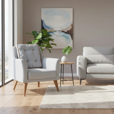Hellbloen Wunnzëmmer Eenzëgez Designer Polstersëtz Relaxséier Miwwelen
