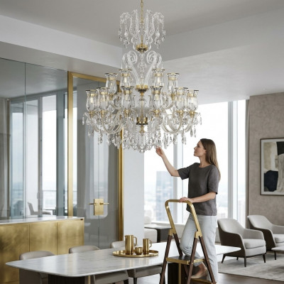 Designer Luster Modern Hängeleuchte Zëmmer Luxus Beliichtung Luucht