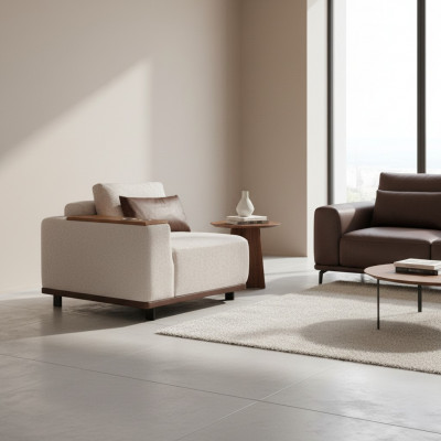 Beige Modulsofa Designer Ecksofaen L-Form Canapéën Wunnzëmmer Miwwelen Nei