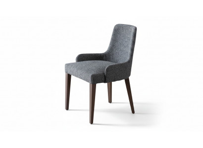 Exklusiv gro Stull mat brongen Holzféiss Design Iesssall Neierung
