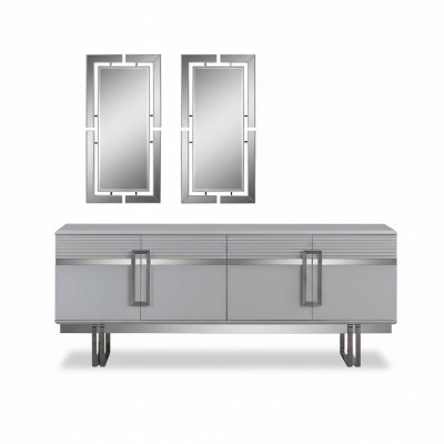 Neiheet Iesszëmmer Set Besteet aus 3 Deeler. Modern Kommod an 2x Spigel.