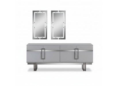 Neiheet Iesszëmmer Set Besteet aus 3 Deeler. Modern Kommod an 2x Spigel.