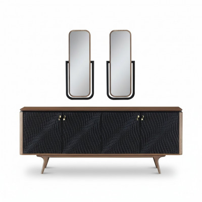 Exklusivt Iesszëmmer Set besteet aus 3 Deeler: Modern Sideboard an 2x Spigel.