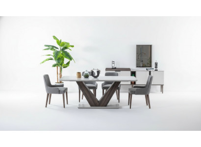Luxus Iesszëmmer Set Iessdësch 4x Still + Anrichte mat Spigel Neit Set