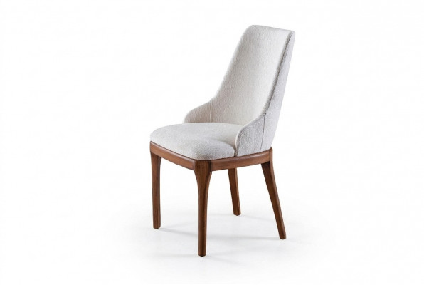 Exklusiv Wäiss Still mat hëlze brong Féiss Design Iesszëmmer Neiegkeet