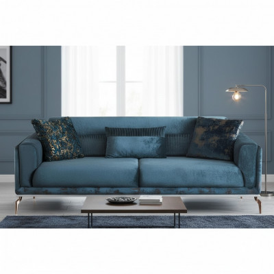Modern Sofa 3-Sëtzer Luxus Gréng Design Miwwel am Wunnzëmmer Couchen 235cm