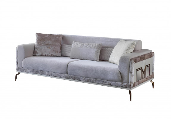Modern Sofa 3 Sëtzer Miwwelen Wäiss Faarf am Wunnzëmmer Luxus Neiegkeet