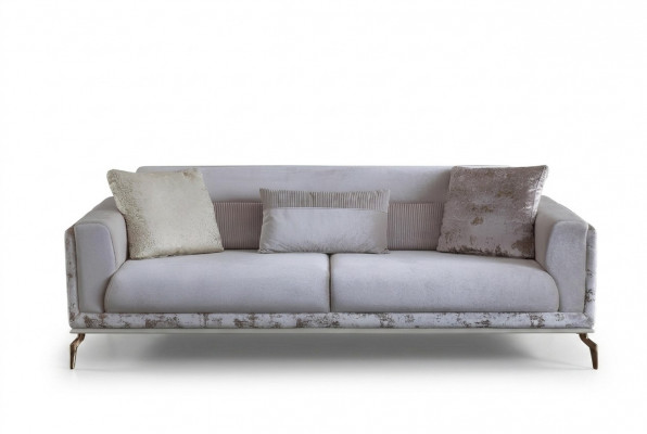 Modern Sofa 3 Sëtzer Miwwelen Wäiss Faarf am Wunnzëmmer Luxus Neiegkeet