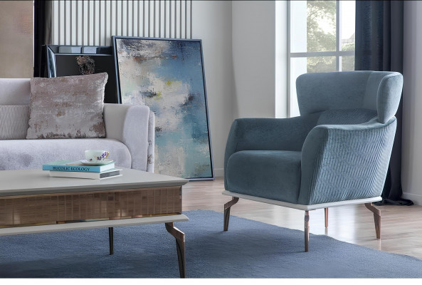 Wunnzëmmer Set Garnitur Grupp Ariichtung Sofa Canapéen Canapé Dësch 3tlg
