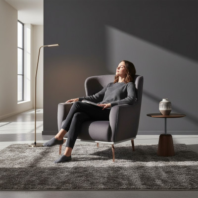 Fauteuil Modern Schwaarze Lounge Club Stuff Textil Luxus Design