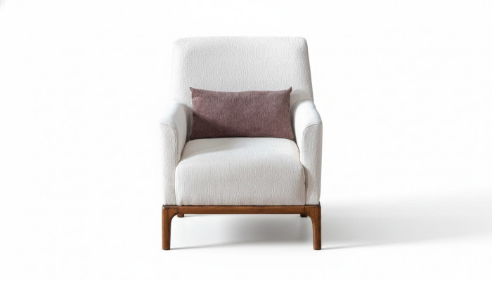 Design Sëtz 1 Sëtz Luxus Relax Textil Wäiss Sëtz an der Stuff Club Lounge