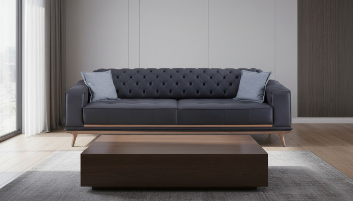 Sofa 4 Sëtzer Design Sofas Polster Textil Relax Sëtz Miwwelen Modern
