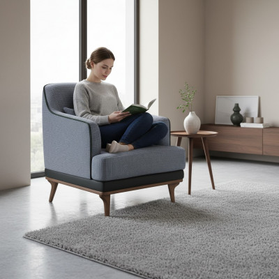 Sëtz Modern Gro Wunnzëmmer Sëtzmiwwelen Textil Design Miwwel Einsëtzer