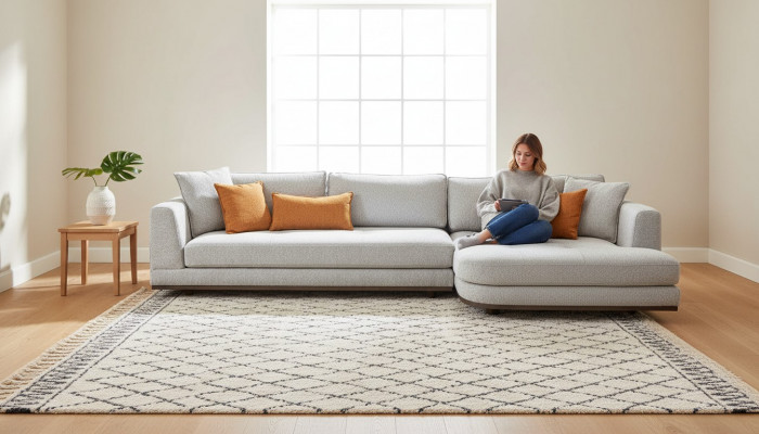 Luxus Ecksofa L - Form Modern Miwwelen fir Wunnzëmmer Gro Faarf Designer