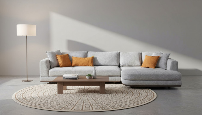Luxus Ecksofa L - Form Modern Miwwelen fir Wunnzëmmer Gro Faarf Designer