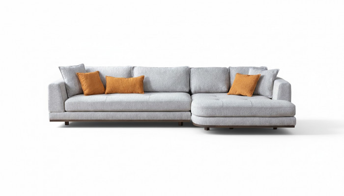 Luxus Ecksofa L - Form Modern Miwwelen fir Wunnzëmmer Gro Faarf Designer