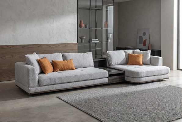 Exklusiv Eckcanapé L-Form Grom Wunnzëmmer Eckgarnitur Canapé Sofa Polster.