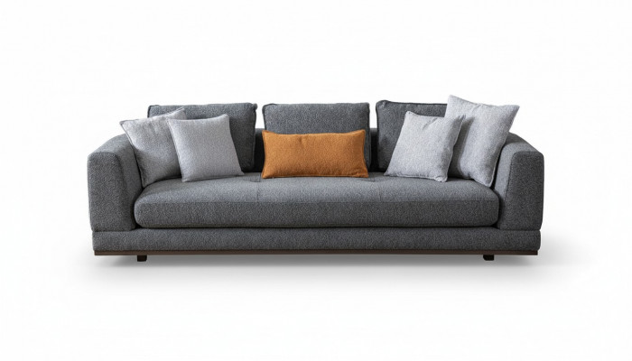 Canapé 3 Sëtzer Modern Miwwelen Wäiss Wunnzëmmer Luxus 243cm Drësëtzer
