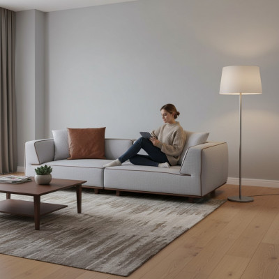 Sofa 4 Sëtz Design Sofas Polster Gro Textil Relax Sëtz Miwwelen 272cm XL