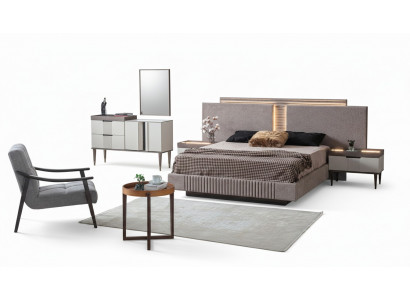Design-Schlofkummer 5 Deeler. Schlofkummer Set Bett Nuetsdësch Buedeméiglechkeet Dësch.