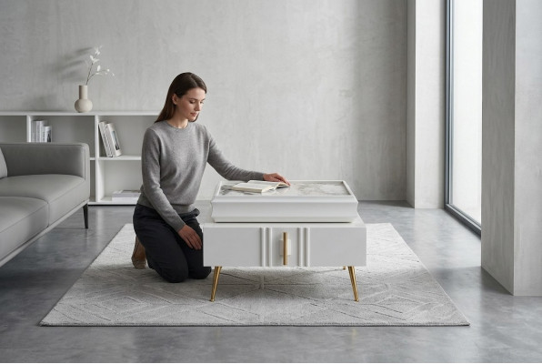 Exklusiv Nuetsdëscher Designer Miwwelen Beige Faarf am Schlofzëmmer nei