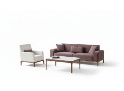 Wunnzëmmer Set 3+1 Sëtzer Couchdësch Sofagarnitur Still Modern Design