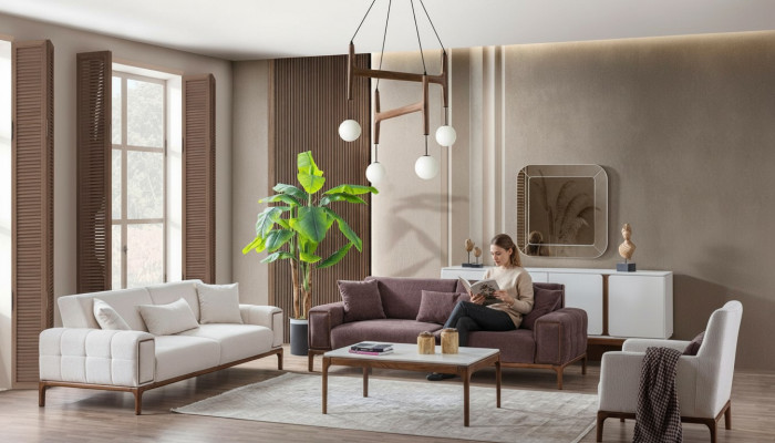 Sofagarnitur 3+3+1 Sëtzer + Dësch 4tlg Set Polstersaachen Miwwelen Canapé Couch