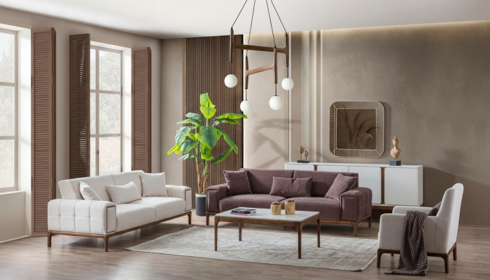 Sofagarnitur 3+3+1 Sëtzer + Dësch 4tlg Set Polstersaachen Miwwelen Canapé Couch