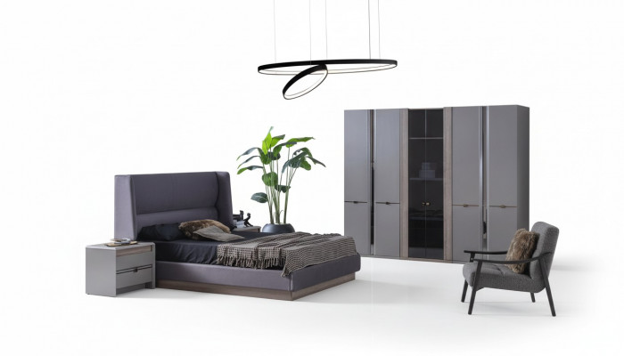 Schlofzëmmer Set Bett Kleeder Schrénken Schaf Better 2x Nuetsdësch 4-teilereg.